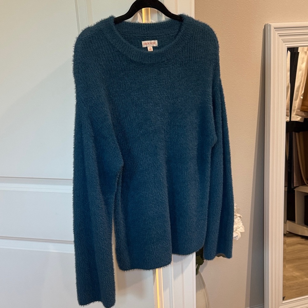 Knox Rose Teal Crew Neck Sweater